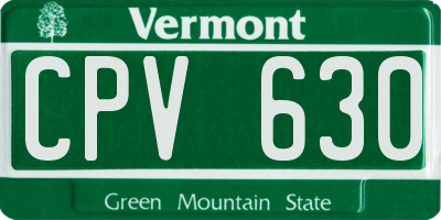 VT license plate CPV630