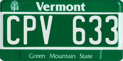 VT license plate CPV633