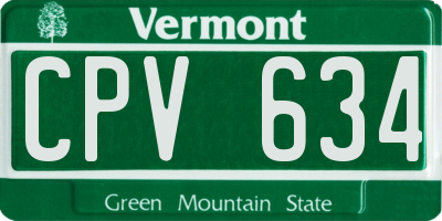 VT license plate CPV634
