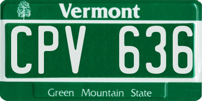 VT license plate CPV636