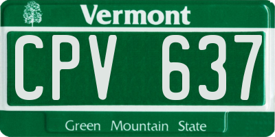 VT license plate CPV637
