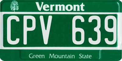 VT license plate CPV639