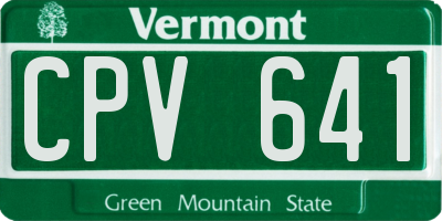 VT license plate CPV641