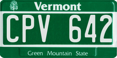 VT license plate CPV642