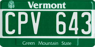 VT license plate CPV643