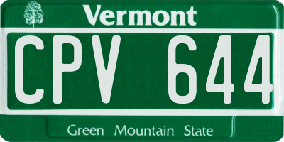 VT license plate CPV644