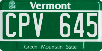 VT license plate CPV645