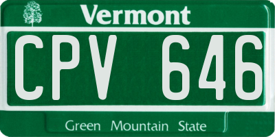 VT license plate CPV646