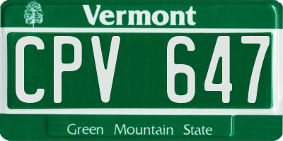 VT license plate CPV647