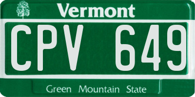 VT license plate CPV649
