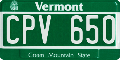 VT license plate CPV650