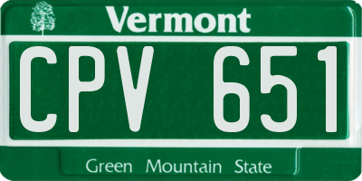 VT license plate CPV651