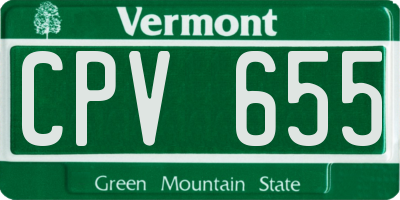 VT license plate CPV655