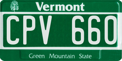 VT license plate CPV660