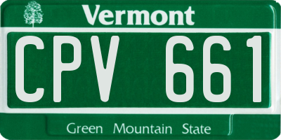 VT license plate CPV661