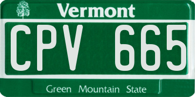 VT license plate CPV665