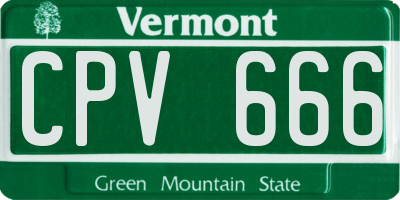 VT license plate CPV666