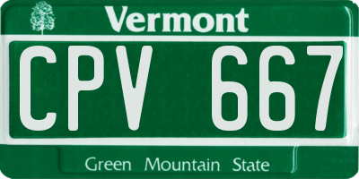 VT license plate CPV667