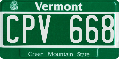 VT license plate CPV668