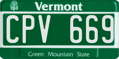 VT license plate CPV669