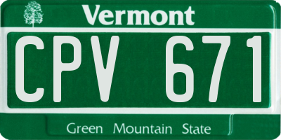 VT license plate CPV671