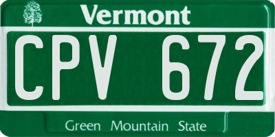 VT license plate CPV672