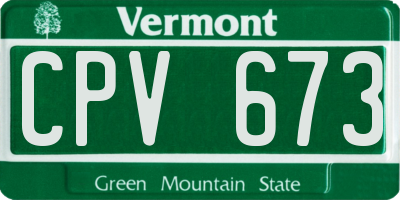 VT license plate CPV673