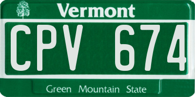 VT license plate CPV674