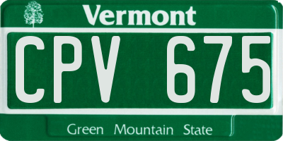 VT license plate CPV675
