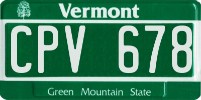 VT license plate CPV678
