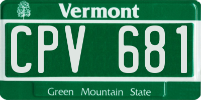 VT license plate CPV681