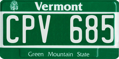 VT license plate CPV685