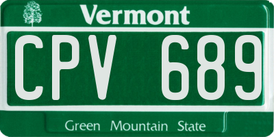 VT license plate CPV689