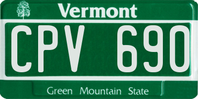 VT license plate CPV690