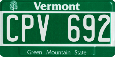 VT license plate CPV692