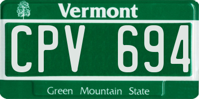 VT license plate CPV694