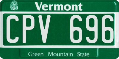 VT license plate CPV696