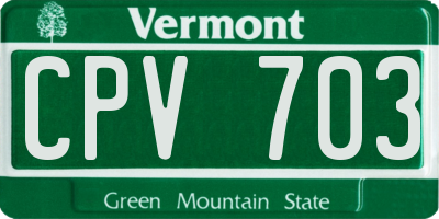 VT license plate CPV703