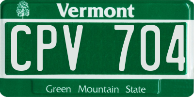VT license plate CPV704