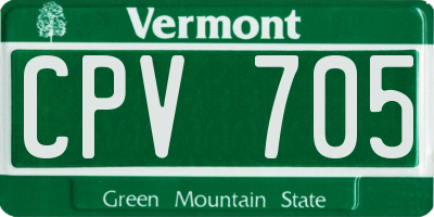 VT license plate CPV705