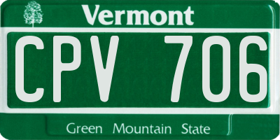 VT license plate CPV706
