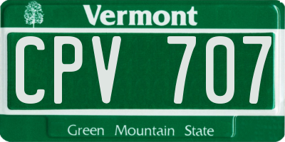 VT license plate CPV707
