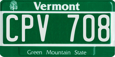 VT license plate CPV708