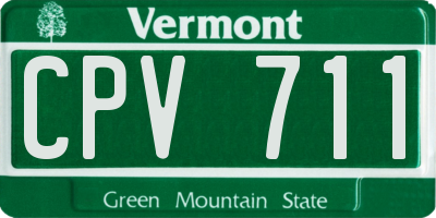 VT license plate CPV711
