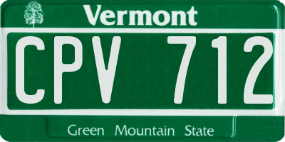 VT license plate CPV712