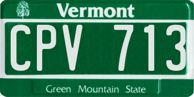 VT license plate CPV713