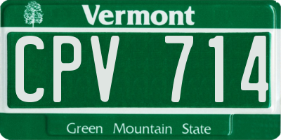 VT license plate CPV714