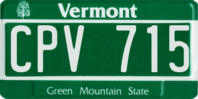 VT license plate CPV715