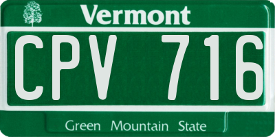 VT license plate CPV716