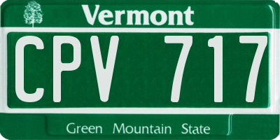 VT license plate CPV717